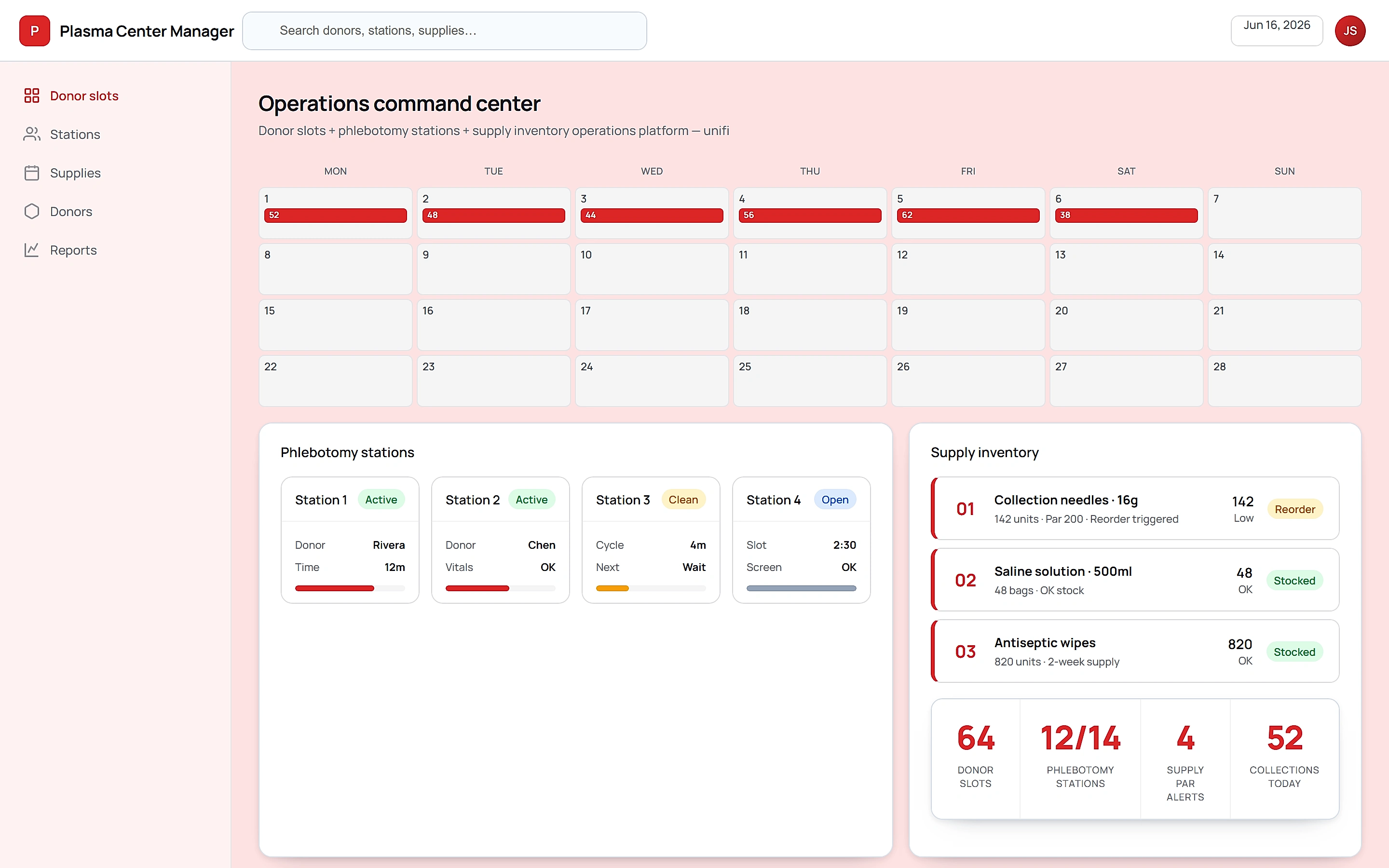 Plasma Center Manager — Operations command center