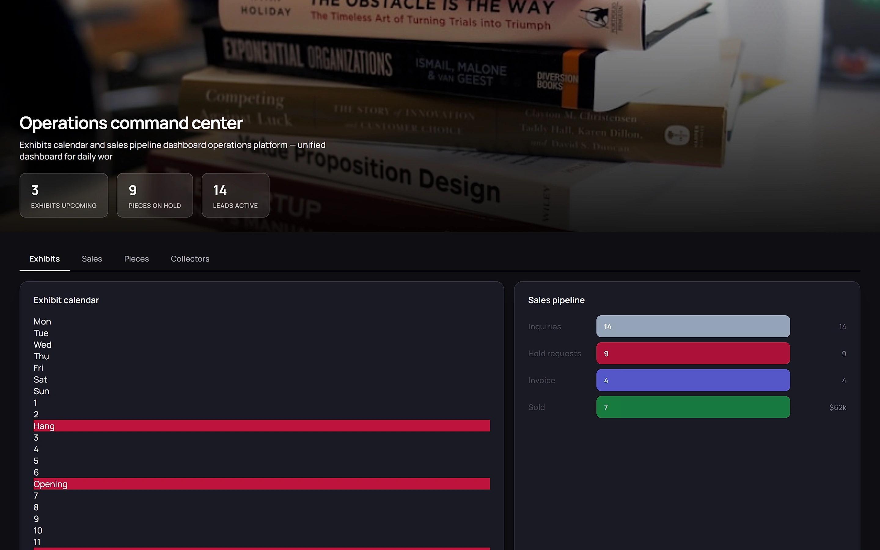 Art Gallery Manager — Operations command center